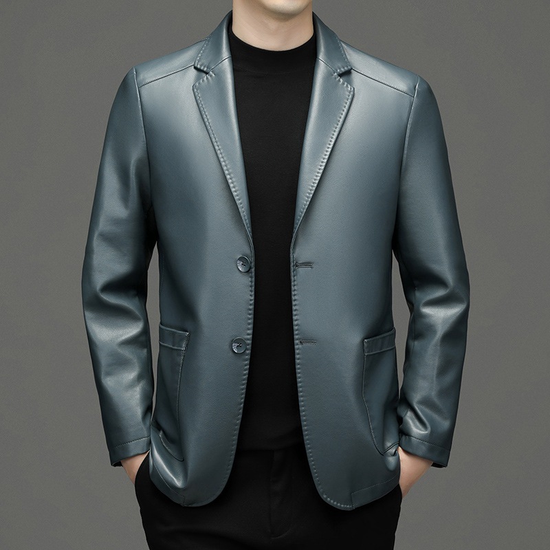 Men'S Fashion Leather Jacket - New Men Genuine Leather Blazers Jackets