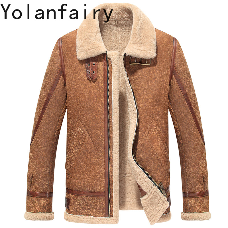 Men'S Fashion Leather Jacket - YOLANFAIRY Real Leather Jackets for Man