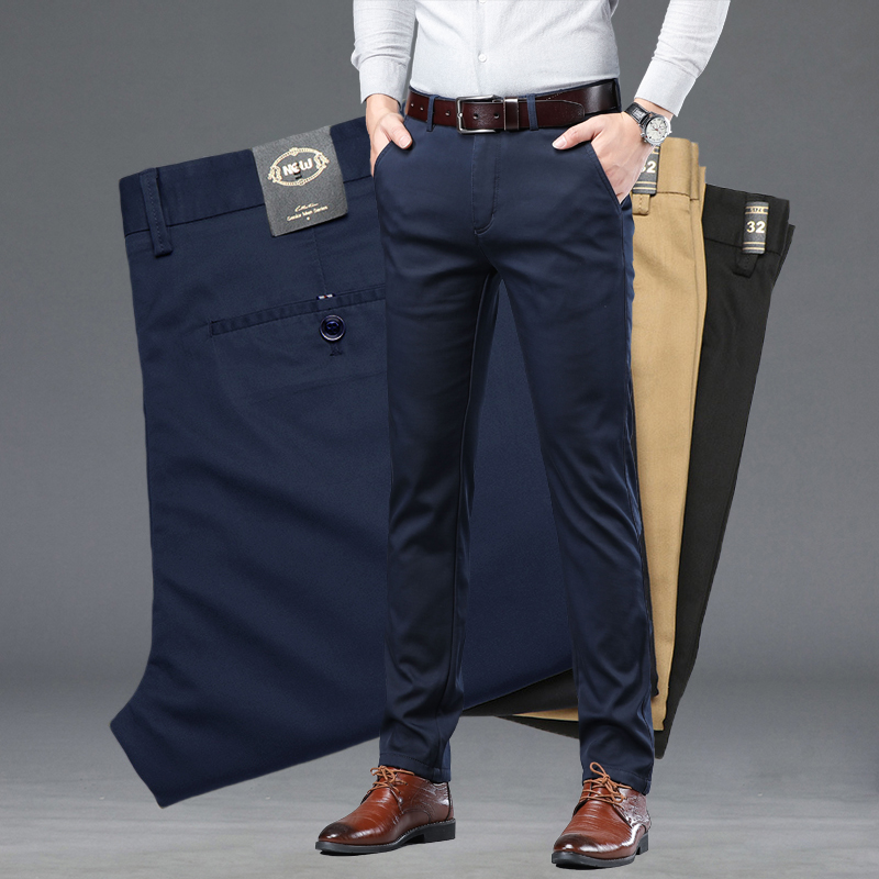Men'S Fashion Khaki Pants - Summer Thin Men's Slim Suit Pants