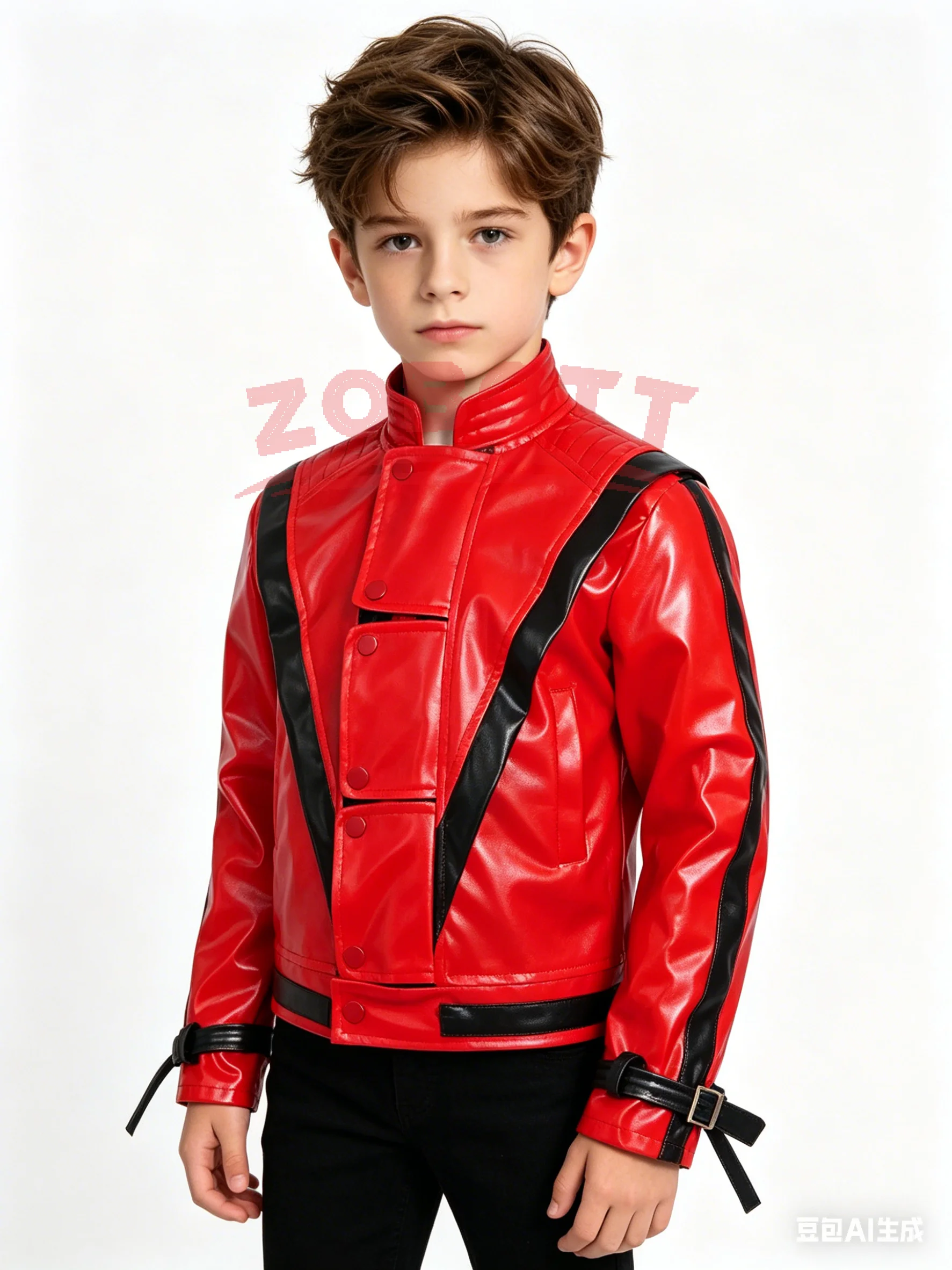 Men'S Fashion Leather Jacket - Michael Joseph Jackson Leather Red Thrilling