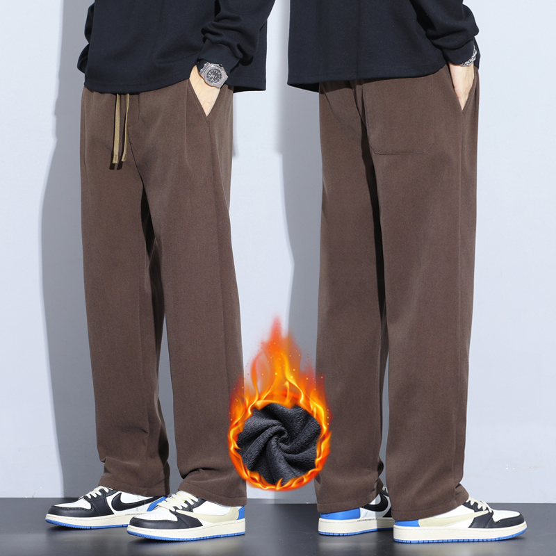 Men'S Fashion Khaki Pants - Coffee Khaki Black Gray Loose Casual