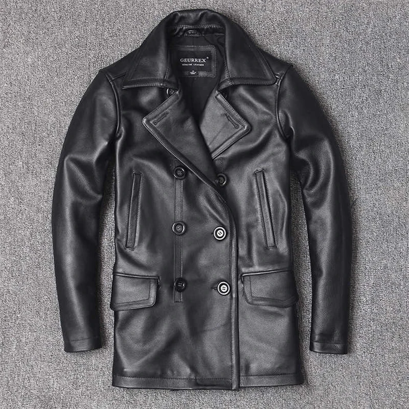 Men'S Fashion Leather Jacket - Genuine Leather Jacket Men's Top Layer