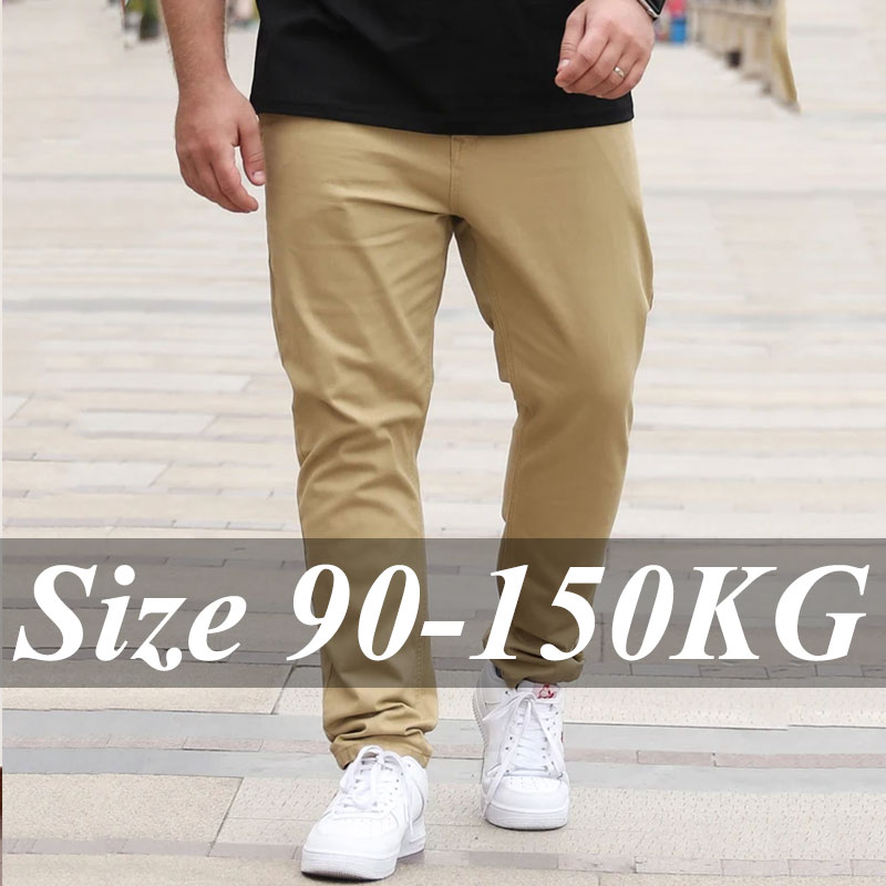 Men'S Fashion Khaki Pants - Plus Size 36-50 Men's Pants Straight