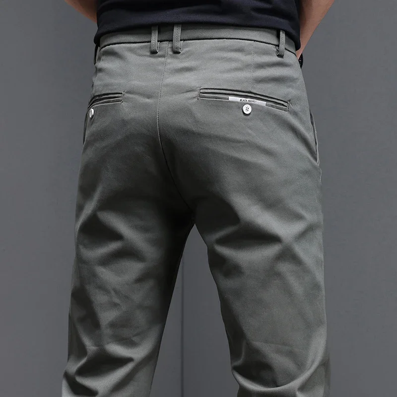 Men'S Fashion Khaki Pants - 97.8% Cotton 2025 Spring Autumn Men's