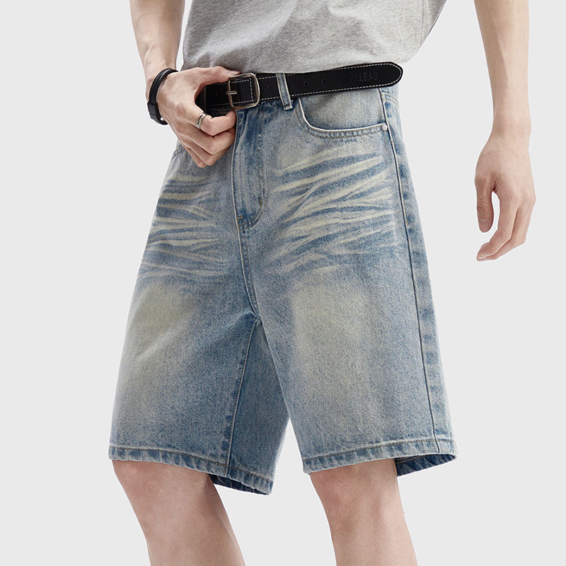 Men'S Fashion With Baggy Jeans - Vintage Washed Denim Shorts Men's Loose