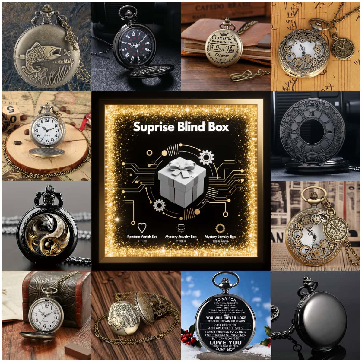 1PC Surprise Mystery Watch Bli - Mens Fashion Vintage ulasan dan harga