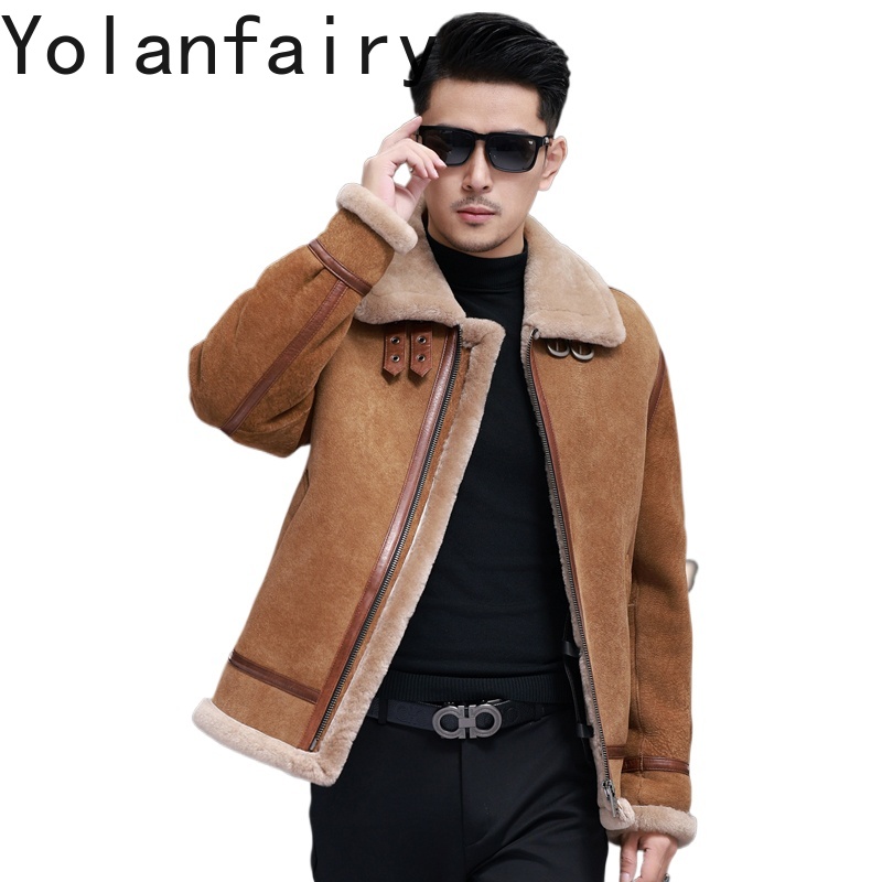 YOLANFAIRY High Quality Real S - Men'S Fashion Leather Jacket ulasan dan harga