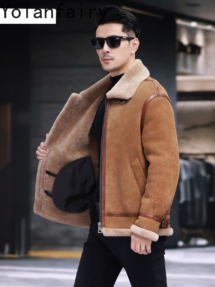 YOLANFAIRY High Quality Real S - Men'S Fashion Leather Jacket ulasan dan harga