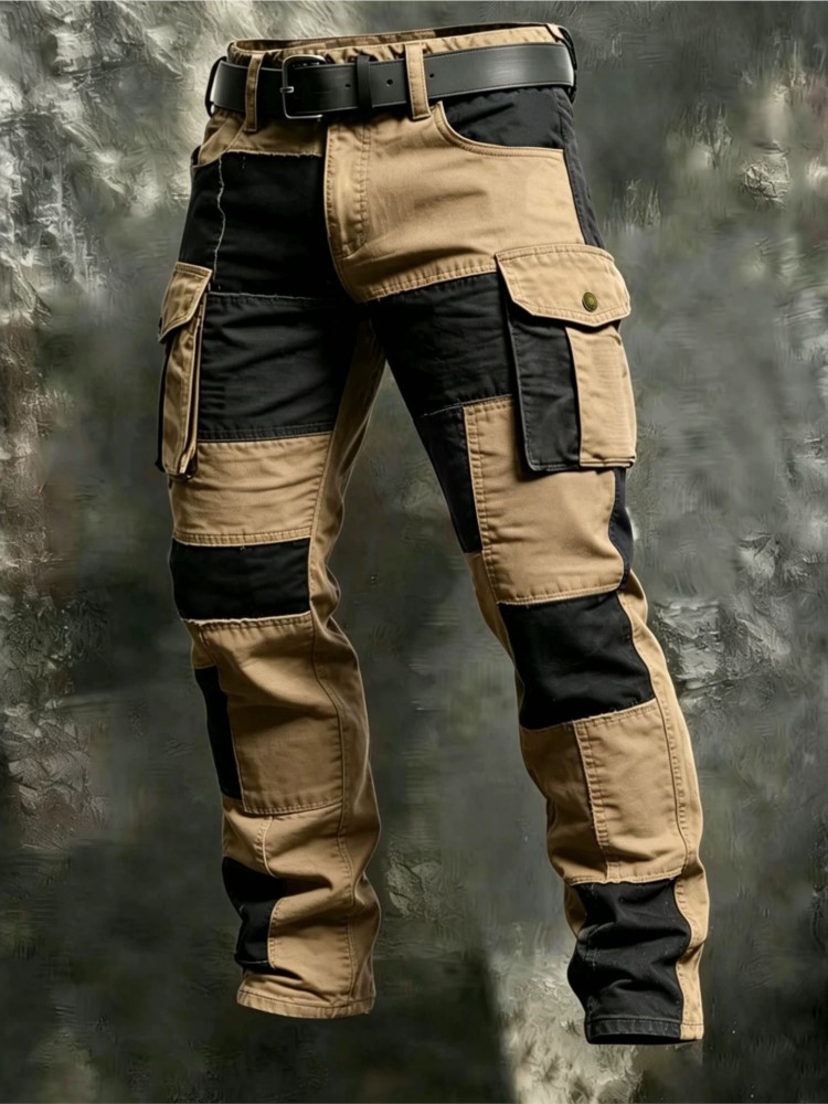 Cotton Men Cargo Pants Khaki C - Men'S Fashion Khaki Pants ulasan dan harga