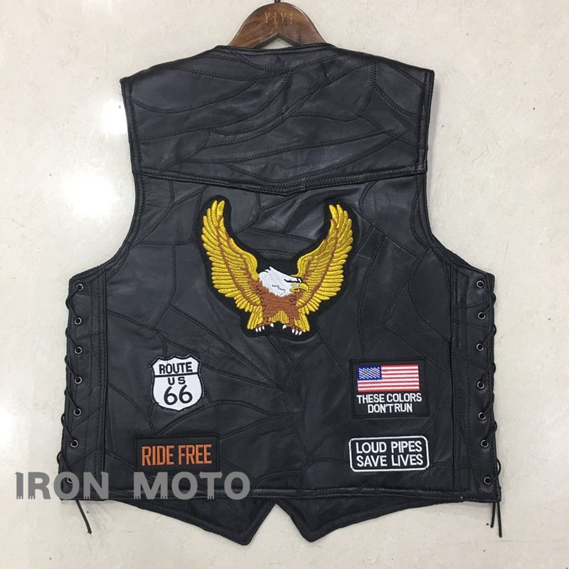 NEW Motorcycle Vests Men Cafe  - Men'S Fashion Leather Jacket ulasan dan harga
