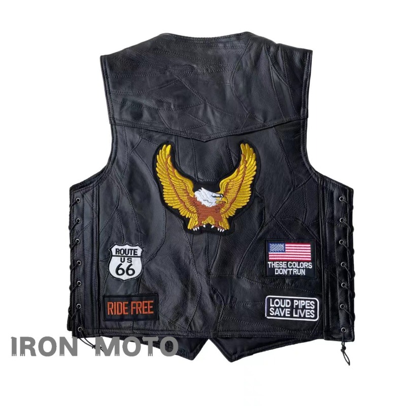 NEW Motorcycle Vests Men Cafe  - Men'S Fashion Leather Jacket ulasan dan harga