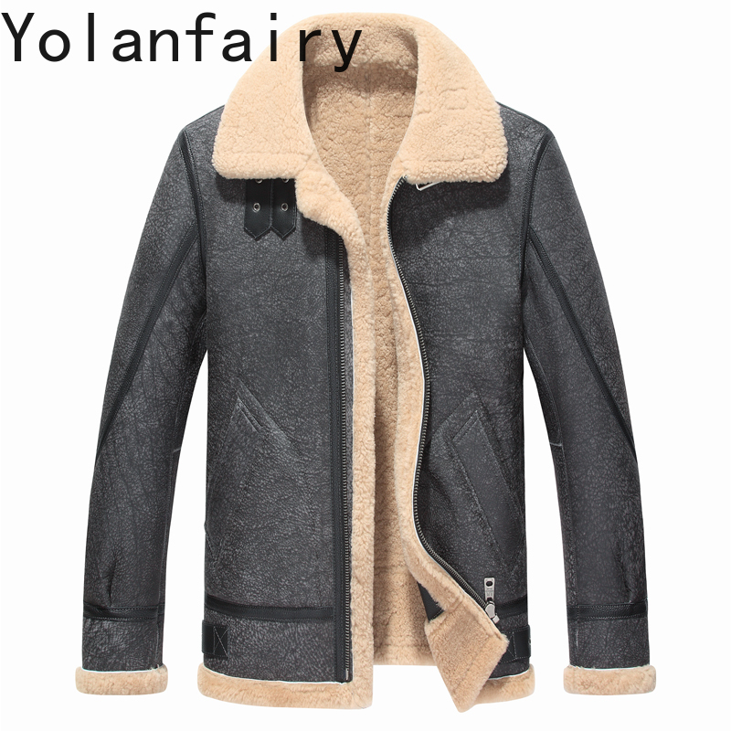 YOLANFAIRY Real Leather Jacket - Men'S Fashion Leather Jacket ulasan dan harga