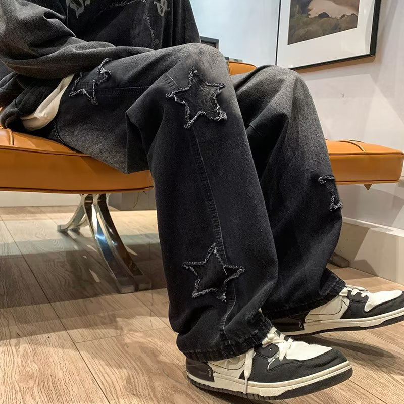 New Men's Star Embroidered Fas - Men'S Fashion Nova Jeans ulasan dan harga