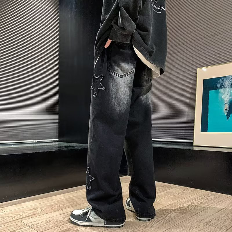 New Men's Star Embroidered Fas - Men'S Fashion Nova Jeans ulasan dan harga