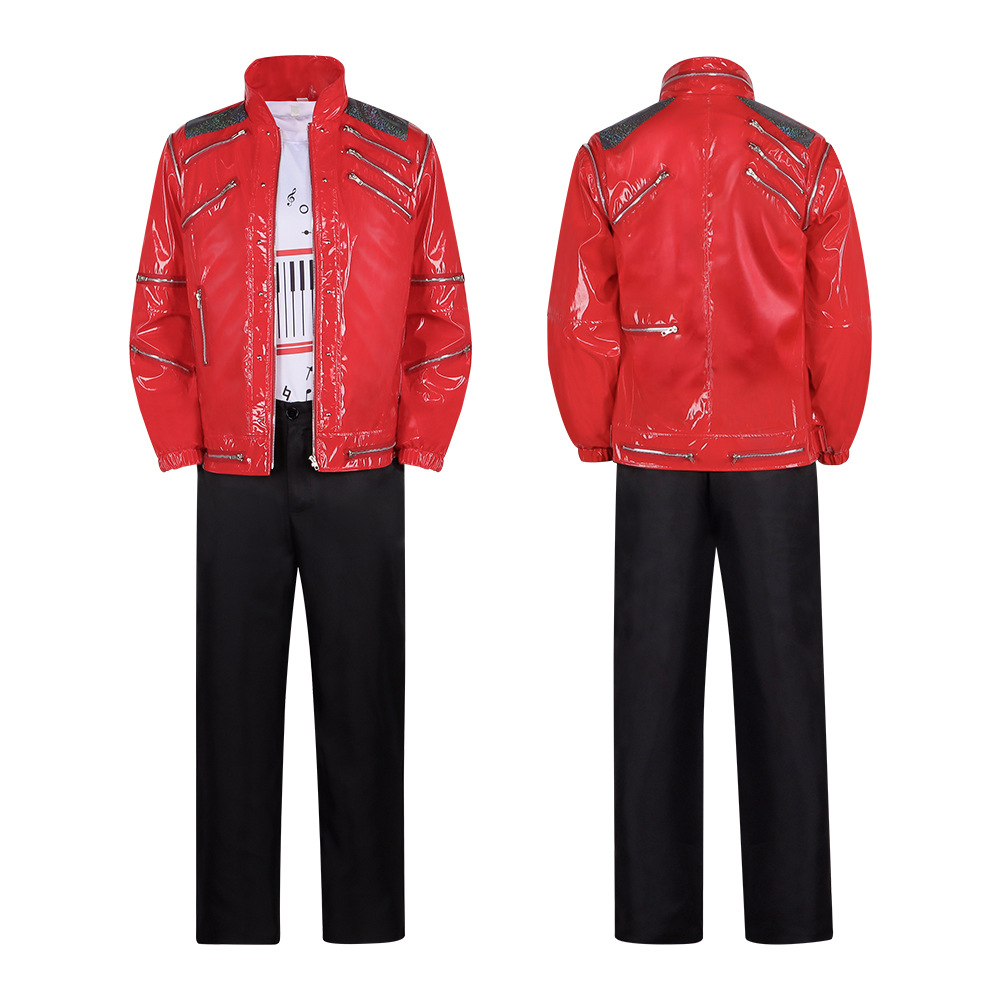 Men Red Leather Jacket Michael - Men'S Fashion Leather Jacket ulasan dan harga