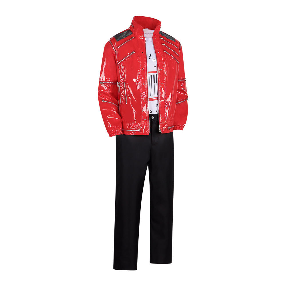 Men Red Leather Jacket Michael - Men'S Fashion Leather Jacket ulasan dan harga