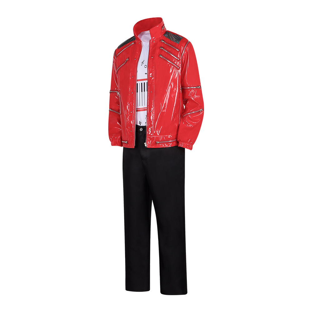 Men Red Leather Jacket Michael - Men'S Fashion Leather Jacket ulasan dan harga