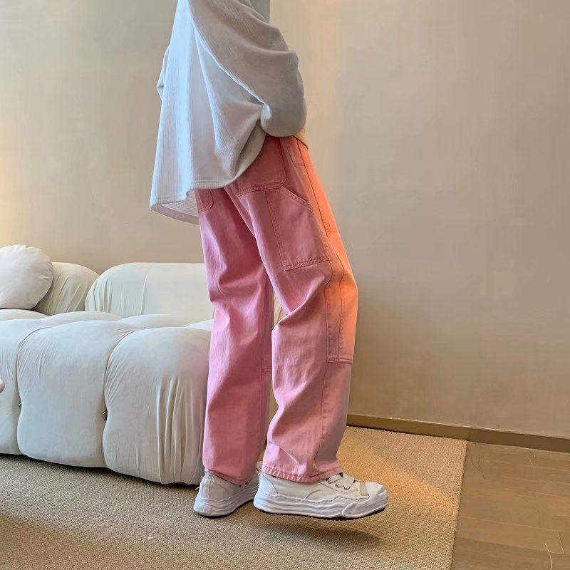 2026 New Fashion Pink Baggy Me - Men'S Fashion With Baggy Jeans ulasan dan harga