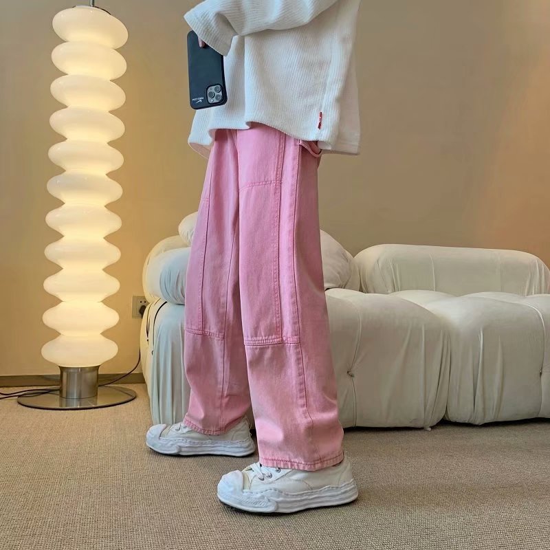 2026 New Fashion Pink Baggy Me - Men'S Fashion With Baggy Jeans ulasan dan harga