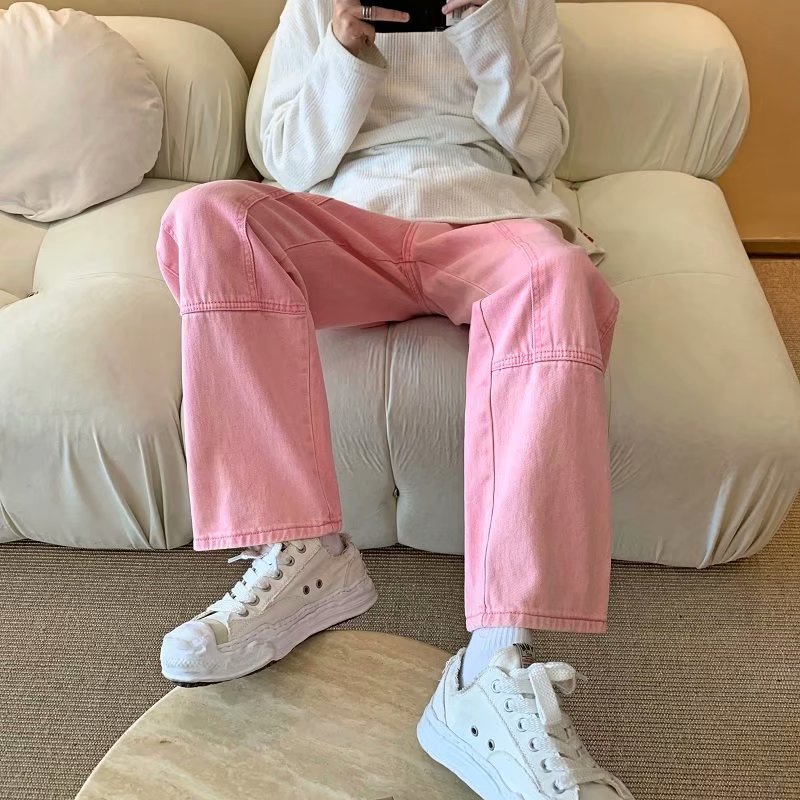 2026 New Fashion Pink Baggy Me - Men'S Fashion With Baggy Jeans ulasan dan harga