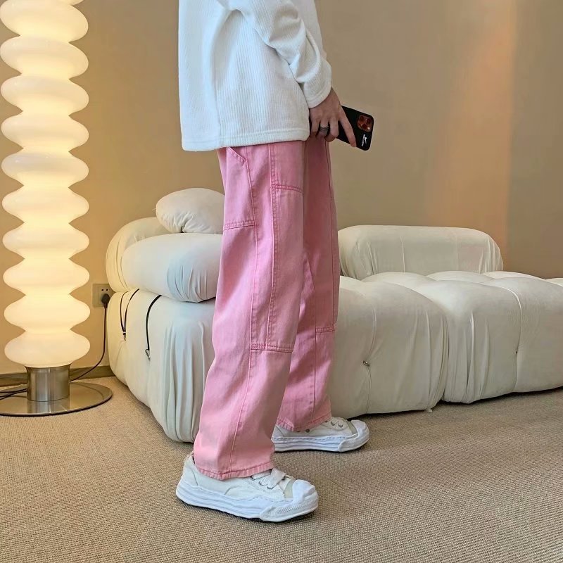 2026 New Fashion Pink Baggy Me - Men'S Fashion With Baggy Jeans ulasan dan harga