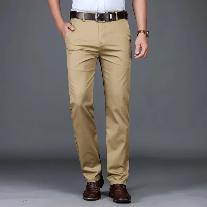 Summer Thin Men's Slim Suit Pa - Men'S Fashion Khaki Pants ulasan dan harga