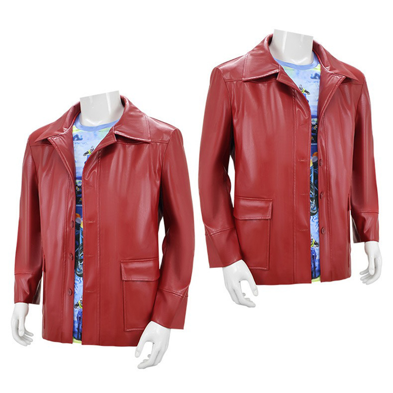 Men Red Leather Jacket Fight C - Men'S Fashion Leather Jacket ulasan dan harga