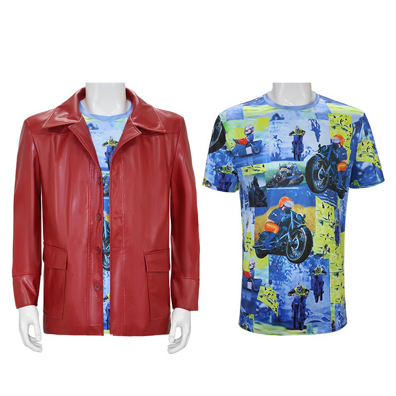 Men Red Leather Jacket Fight C - Men'S Fashion Leather Jacket ulasan dan harga