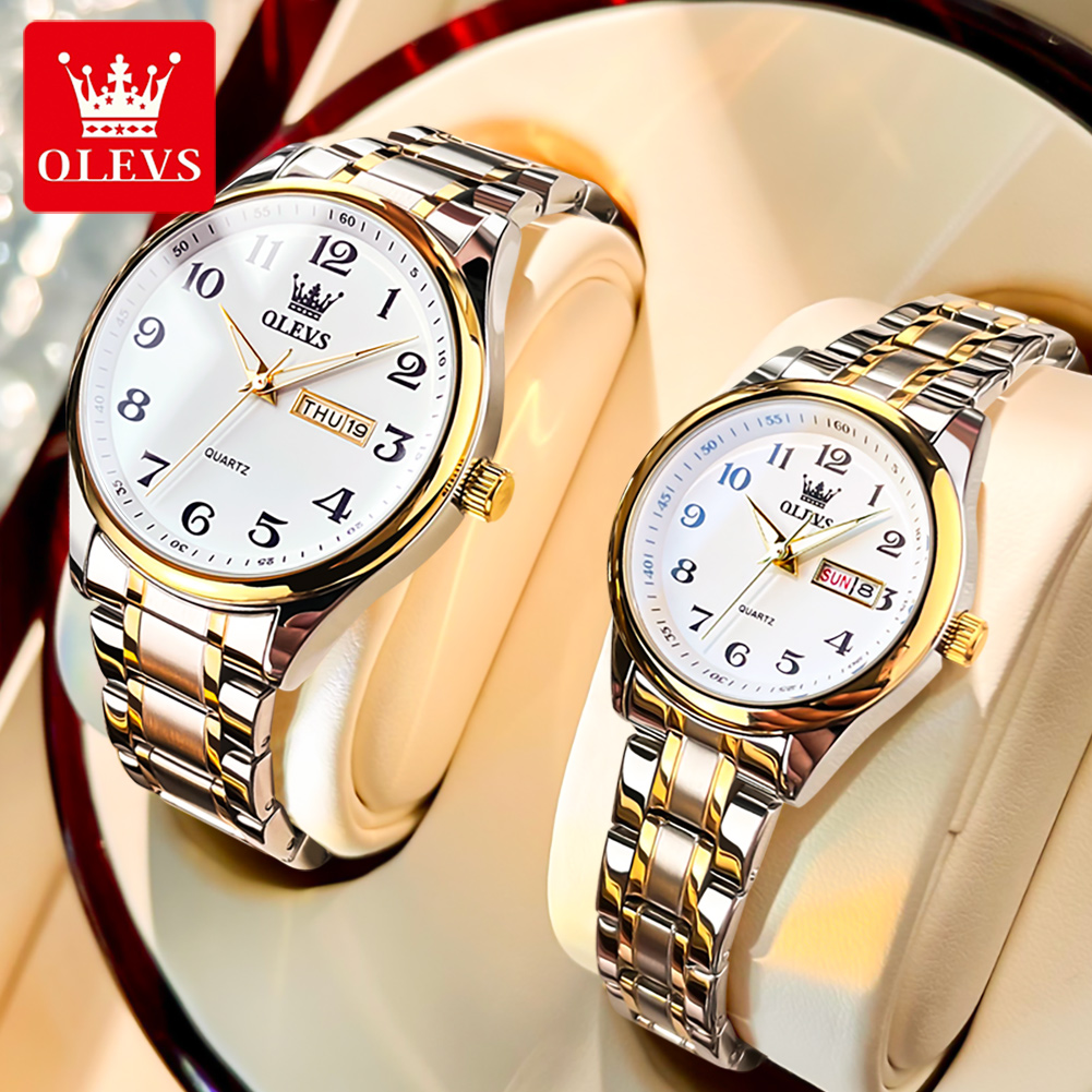 OLEVS Top Brand Couple Quartz  - Mens Fashion In 40S ulasan dan harga