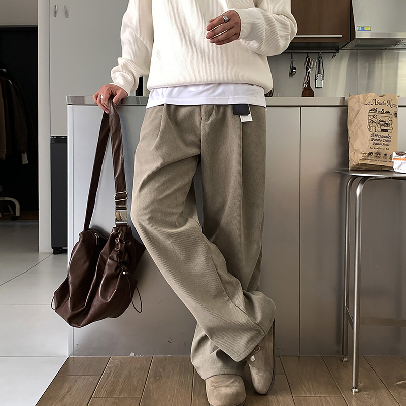 Spring Men's Dark Khaki Solid  - Men'S Fashion Khaki Pants ulasan dan harga