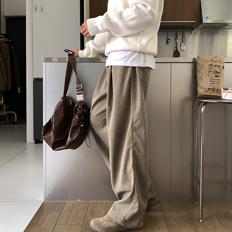 Spring Men's Dark Khaki Solid  - Men'S Fashion Khaki Pants ulasan dan harga
