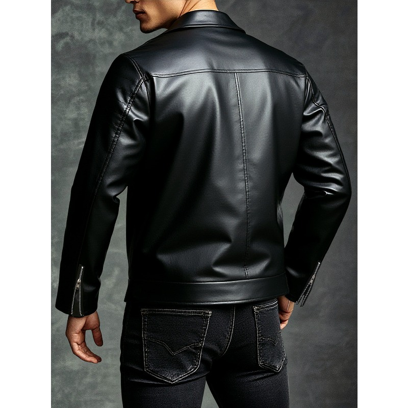 New Men's Leather Jacket Fashi - Men'S Fashion Leather Jacket ulasan dan harga