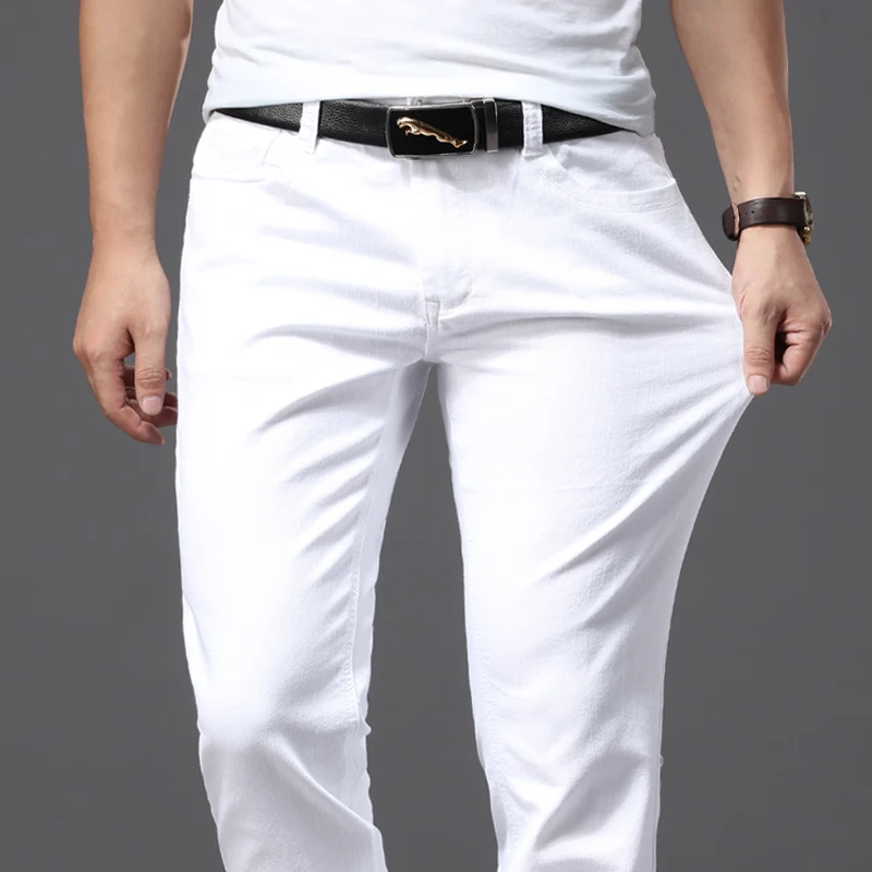 Men Slim White Jeans New Elast - Men'S Fashion Nova Jeans ulasan dan harga