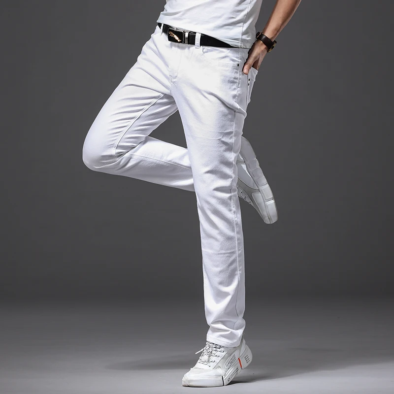 Men Slim White Jeans New Elast - Men'S Fashion Nova Jeans ulasan dan harga