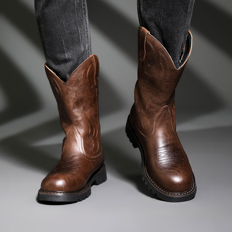 Fashion Mens Cowboy Boots New  - Mens Fashion Vintage ulasan dan harga