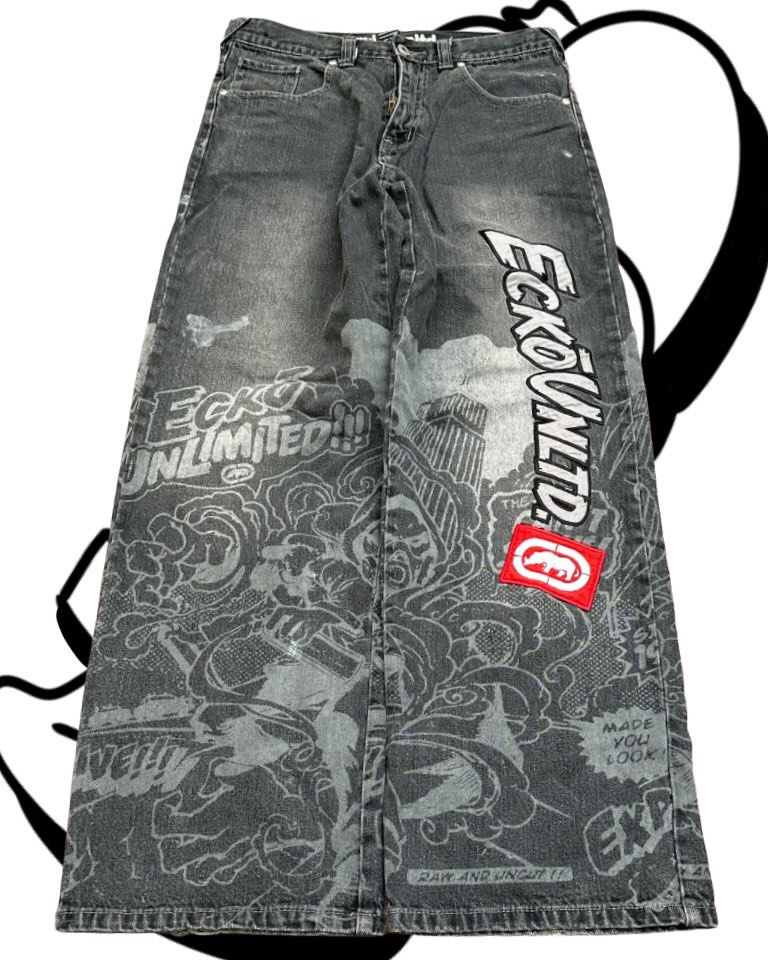 American Fashion Printing Jean - Men'S Fashion With Baggy Jeans ulasan dan harga