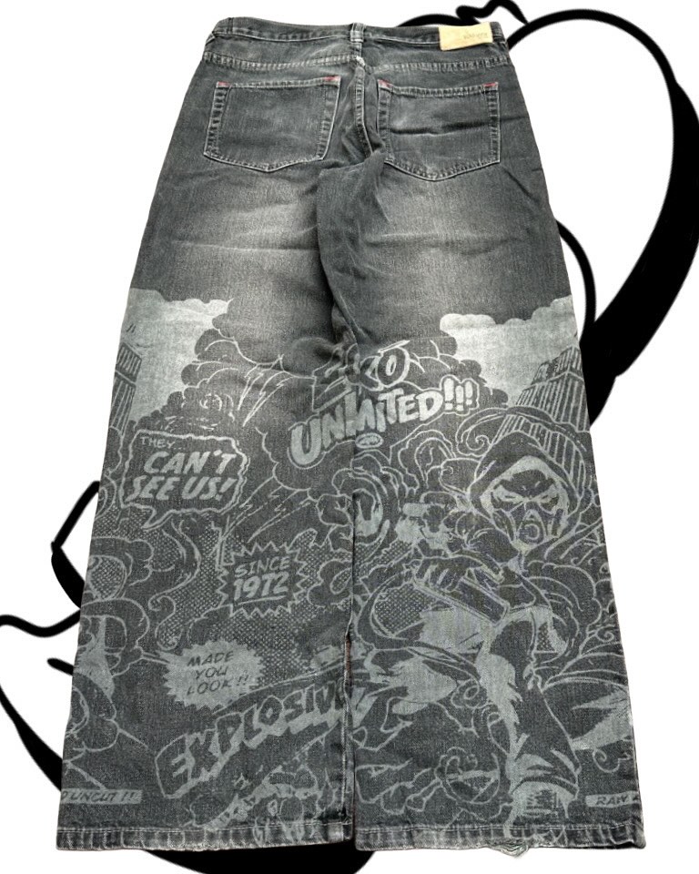 American Fashion Printing Jean - Men'S Fashion With Baggy Jeans ulasan dan harga