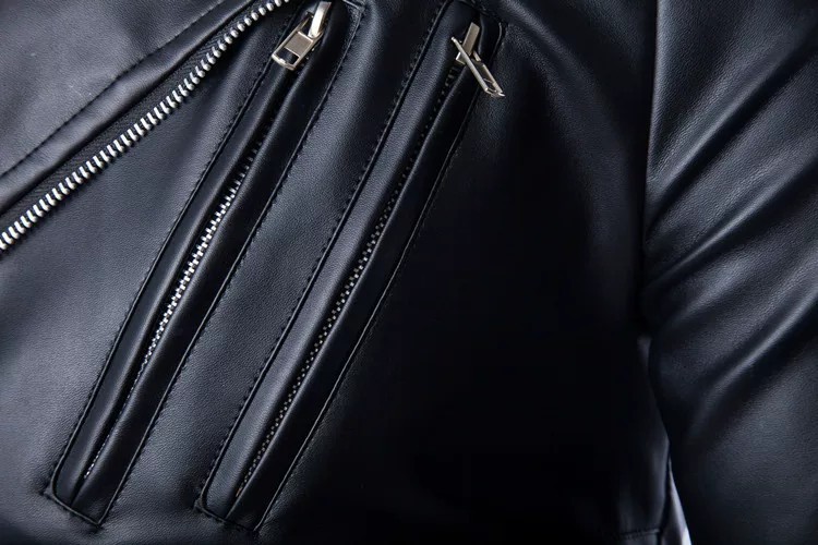 Casual Men's Jacket Zipper Sli - Men'S Fashion Leather Jacket ulasan dan harga