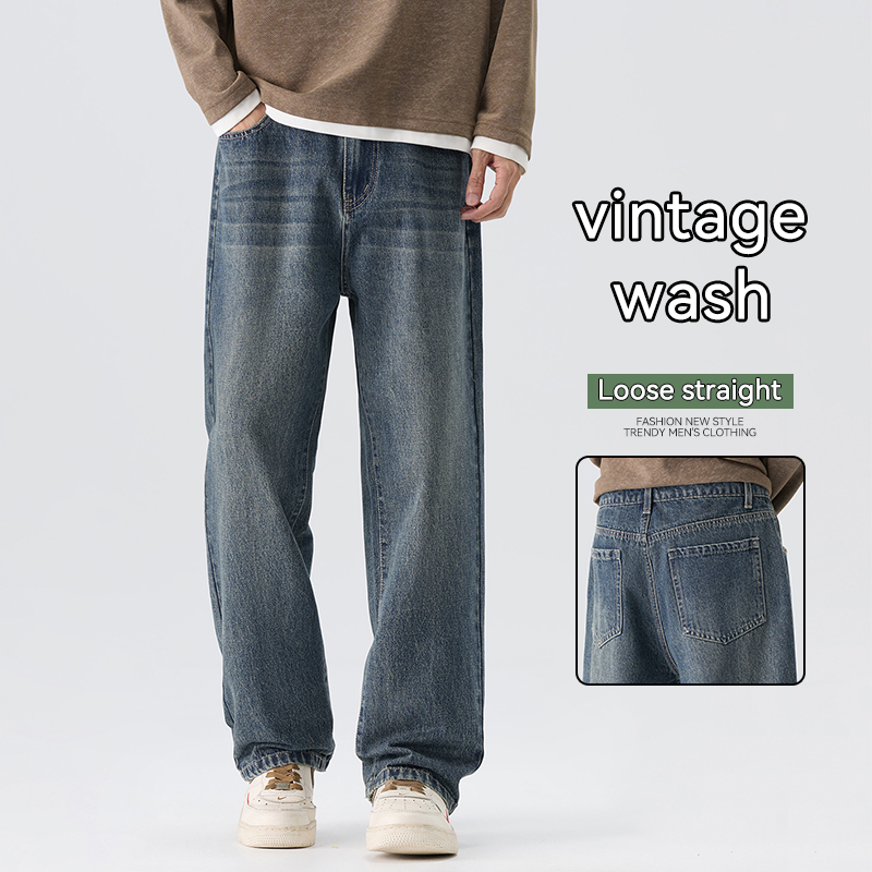 Vintage Wash Jeans Men's Autum - Men'S Fashion Nova Jeans ulasan dan harga