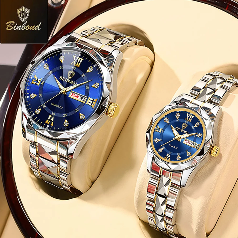 BINBOND 2pcs/Set Couple Watche - Men'S Fashion Magazine ulasan dan harga