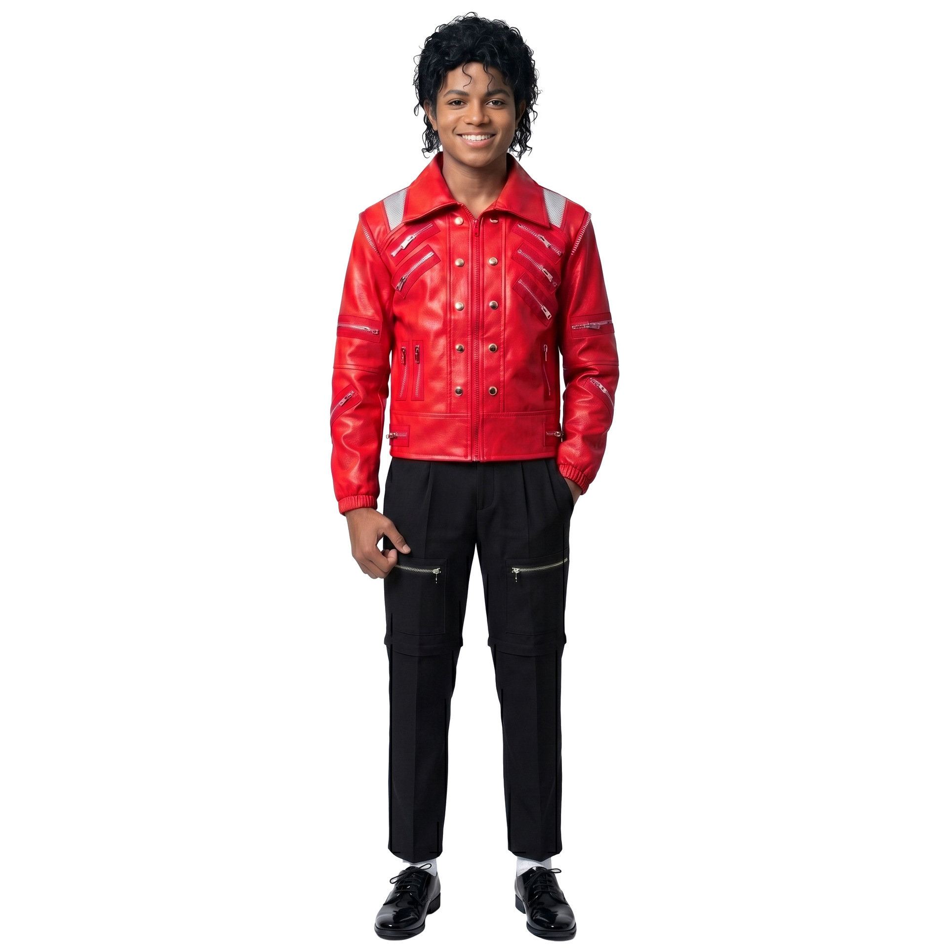 80s Retro Pop Star Costume Mic - Men'S Fashion Leather Jacket ulasan dan harga