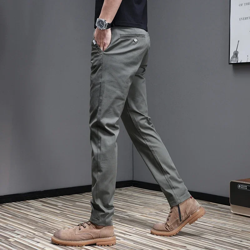 97.8% Cotton 2025 Spring Autum - Men'S Fashion Khaki Pants ulasan dan harga