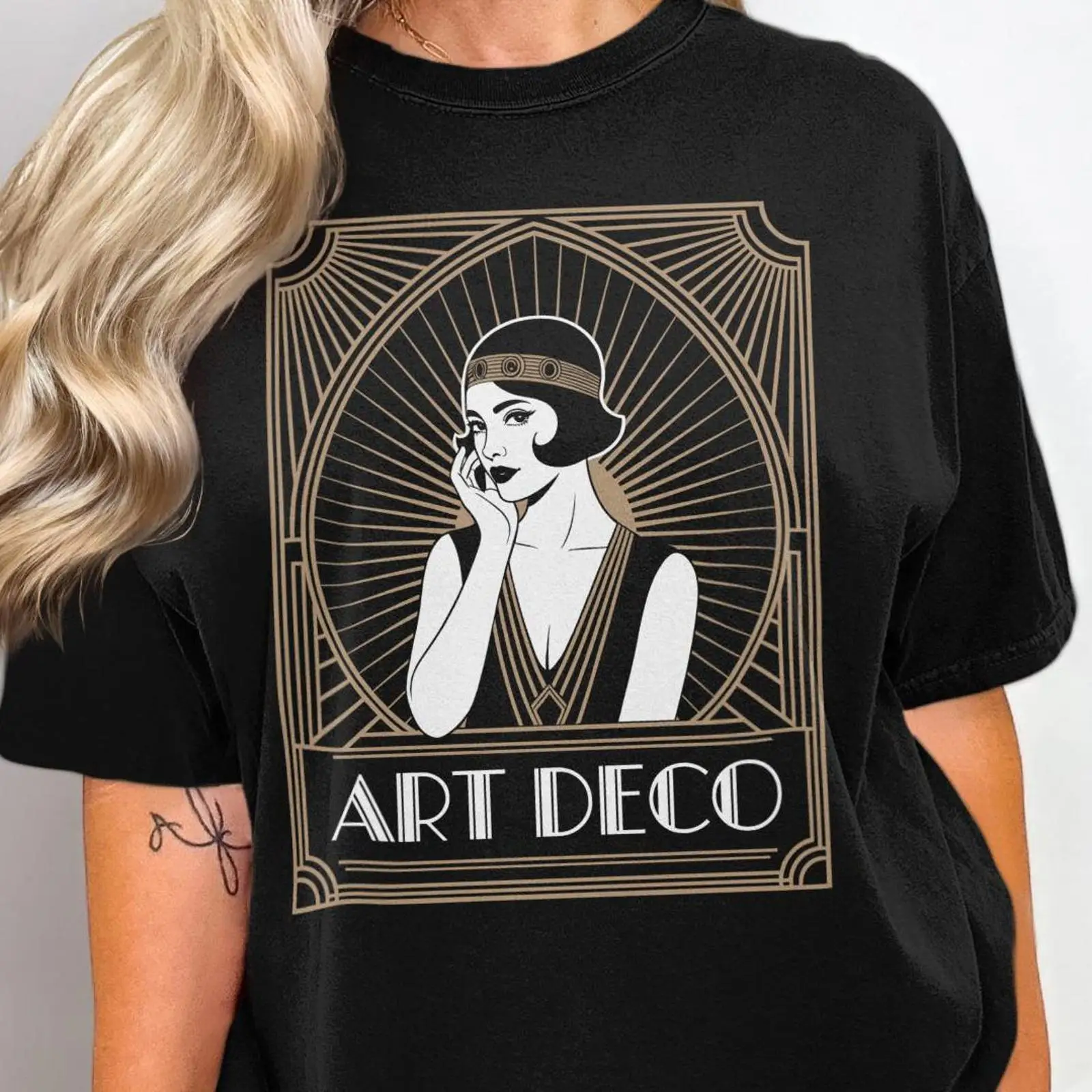 Art Deco Flapper Girl T Shirt  - Men'S Fashion Roaring 20S ulasan dan harga