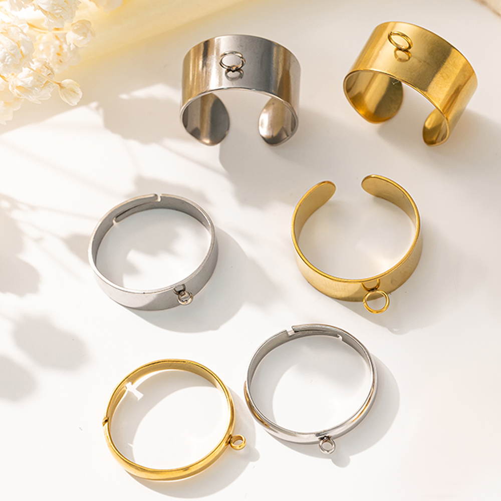 5pcs/Lot Stainless Steel Gold  - Men'S Fashion Rings ulasan dan harga