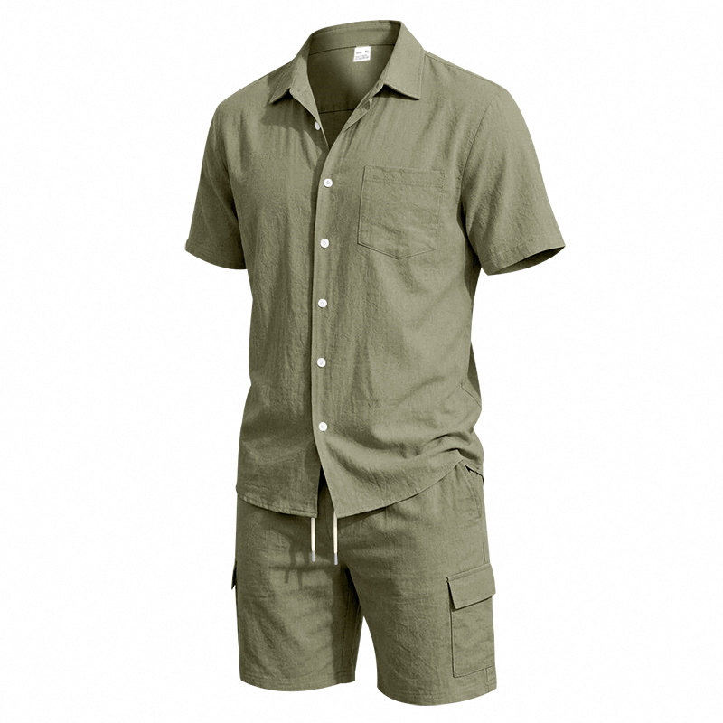Men Summer American Linen Two  - Men'S Fashion For Summer ulasan dan harga