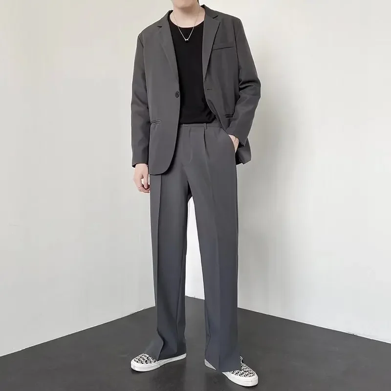 Korean Fashion Men Straight Ba - Men'S Fashion Khaki Pants ulasan dan harga