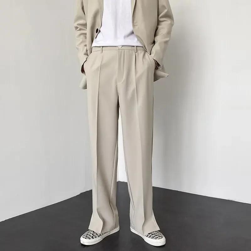 Korean Fashion Men Straight Ba - Men'S Fashion Khaki Pants ulasan dan harga