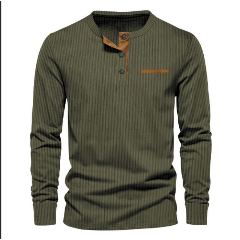 Men's Corduroy Henley Neck Lon - Men'S Fashion Trends 2025 ulasan dan harga