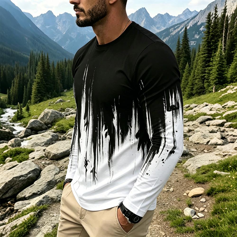 Men's Gradient Ink Splash Long - Men'S Fashion For Summer ulasan dan harga