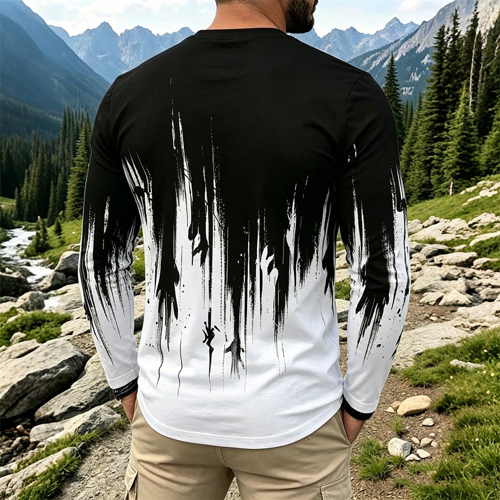 Men's Gradient Ink Splash Long - Men'S Fashion For Summer ulasan dan harga